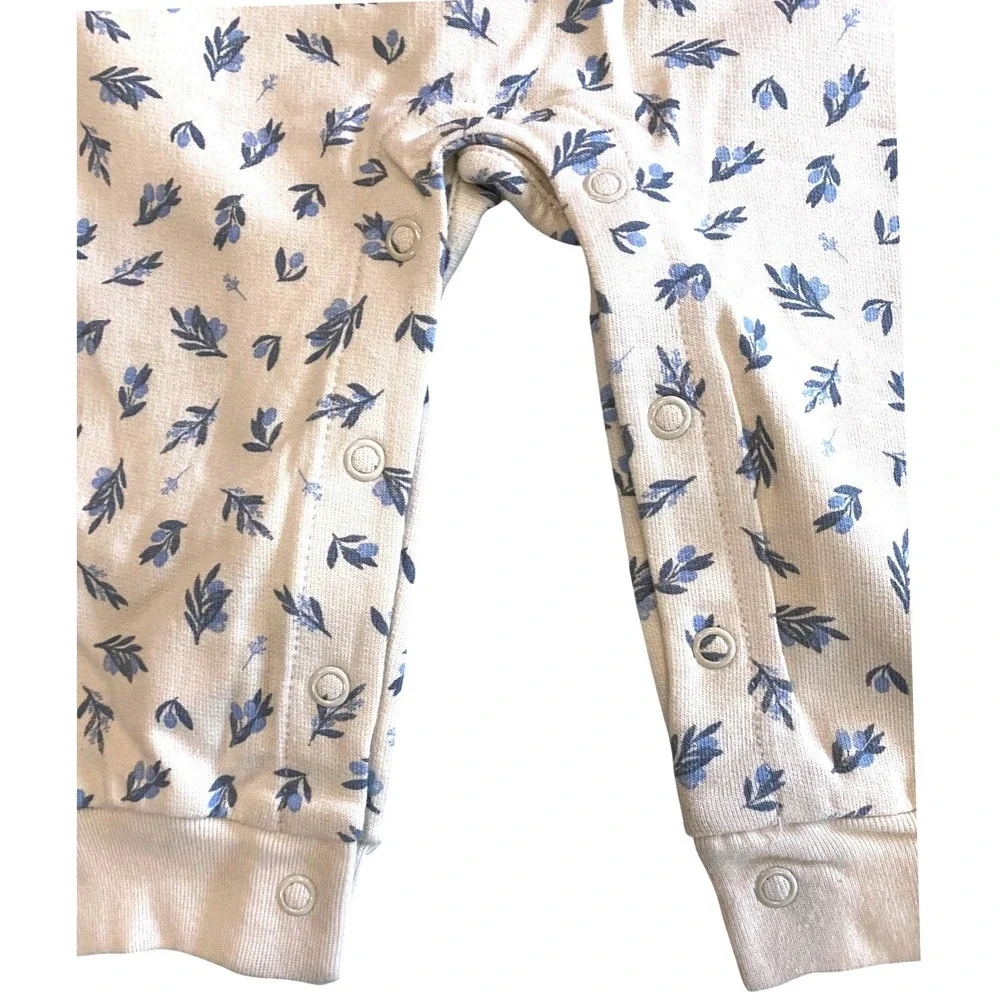 Carter's Baby Girl 9M Jumpsuit 2 Pack Floral Sage Green Waffle Knit‎ Ruffle NWT